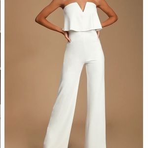 White Strapless Jumpsuit
